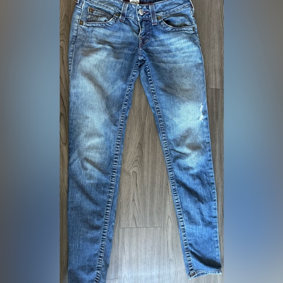 True Religion jeans orange and red stitch - Picture 6 of 9